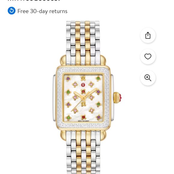 Michele Deco Fleur Special Edition Two-Tone 18K Gold-Plated Stainless Steel Diam